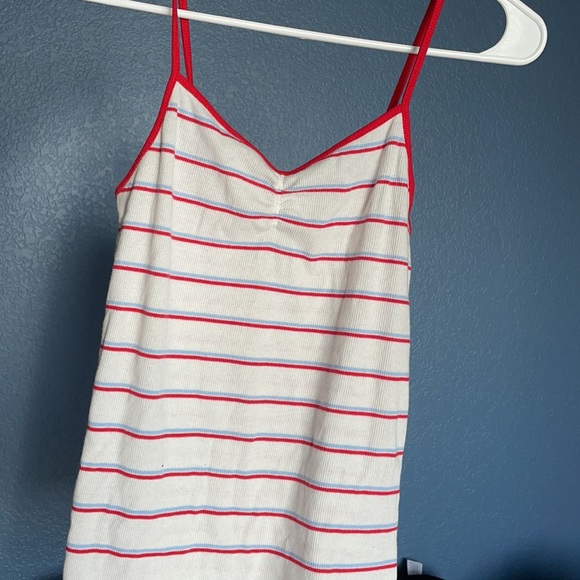 Red White and Blue Stripped Cinched Tank - Picture 2 of 5